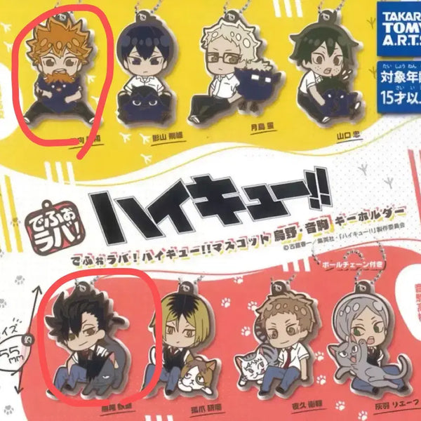 [BUNJANG] Haikyuu!! DepoRaba Rubber Strap Gacha Keychain Kuroo, Hinata / [하이큐] TAKARA TOMY 데포라바 러버 스트랩 가챠 쿠로오, 히나타