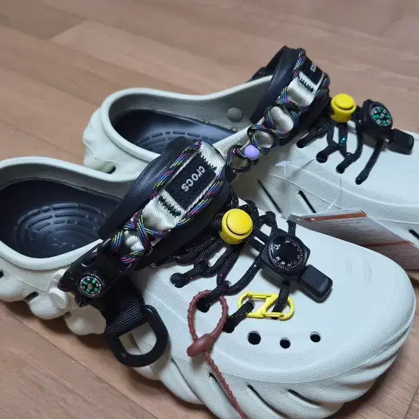 [BUNJANG] Crocs Echo Clog Bone Black Custom / 크록스 에코 클로그 본블랙 커스텀