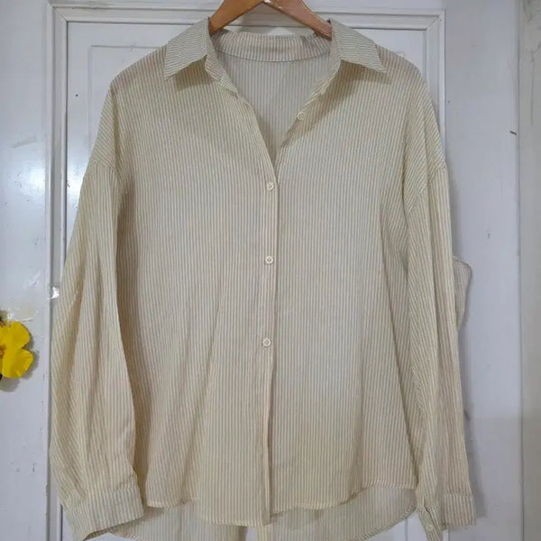 [BUNJANG] Women's Cotton Rayon Back Slit Shirt / 여름 간절기  고급스러운 디자인이쁜 뒤트임  면 레이온  남방셔츠  깨끗해요