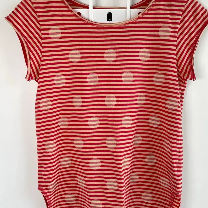 [BUNJANG] Marc by Marc Jacobs Raspberry Stripe Dot T-Shirt / 마크바이마크제이콥스 라즈베리 스트라이프 도트 티셔츠 (44~55)