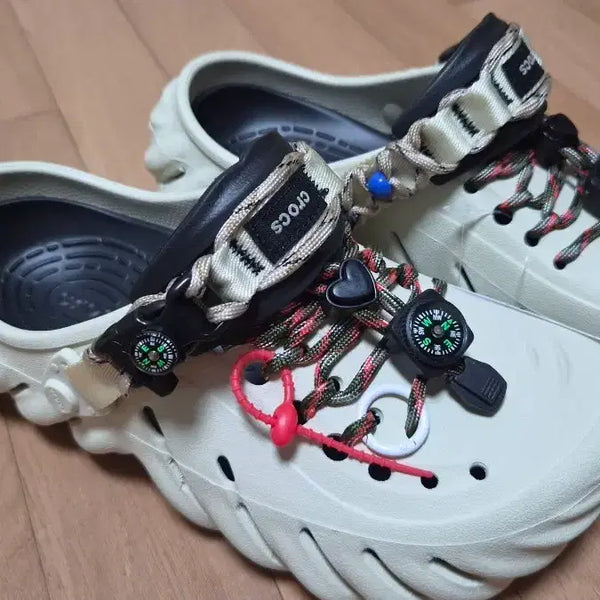 [BUNJANG] Crocs Echo Clog Bone Black Custom / 크록스 에코 클로그 본블랙 커스텀