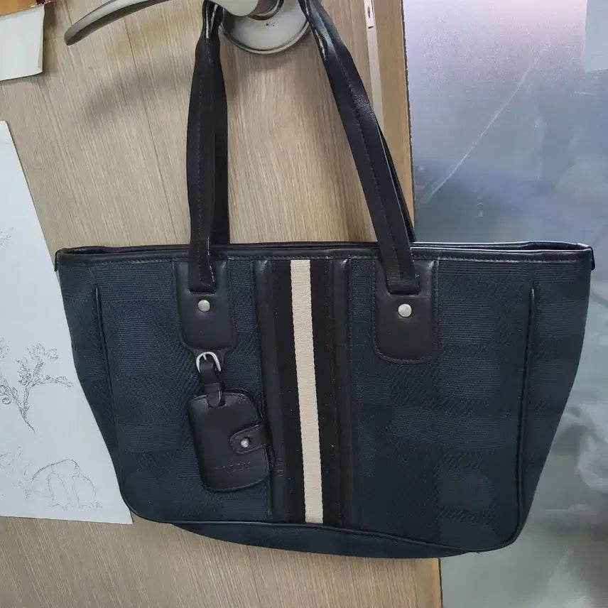 [BUNJANG] Bally Navy Striped Tote Bag / 발리가방