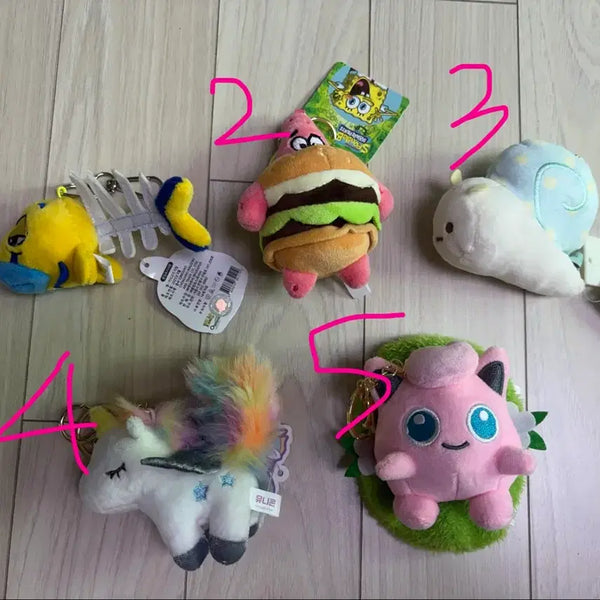 [BUNJANG] Character Keychain Set (Unicorn, Snorlax, Purin, etc.) / 인형 키링(유니콘, 뚱이, 푸린 등)