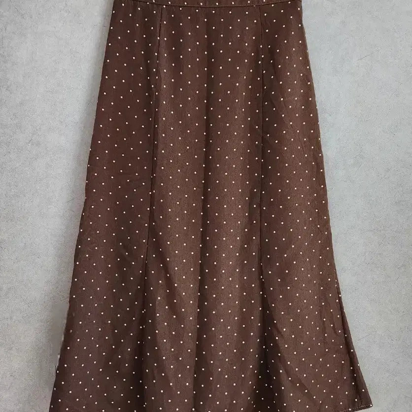 [BUNJANG] Brown Dot Long Skirt Size 55 / 브라운 도트 롱 스커트 55