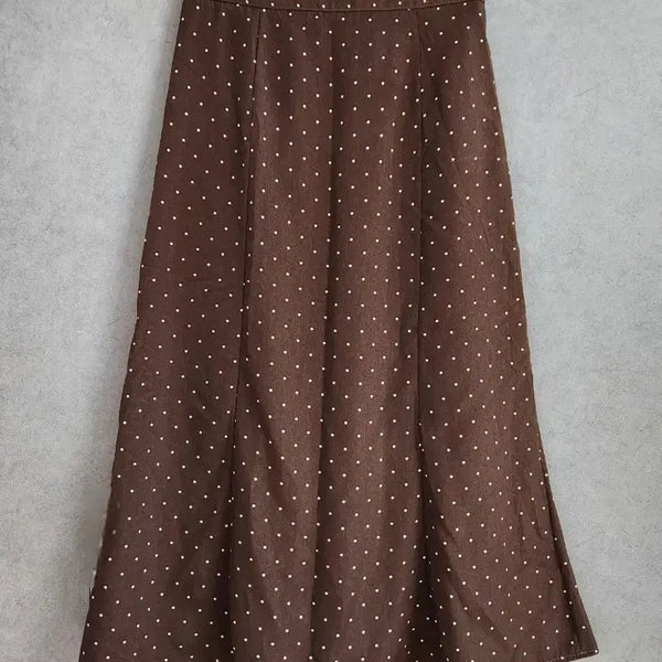 [BUNJANG] Brown Dot Long Skirt Size 55 / 브라운 도트 롱 스커트 55