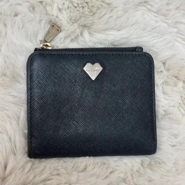 [BUNJANG] JILLSTUART Black Bi-fold Wallet Heart Logo / 질스튜어트 블랙 반지갑 하트 로고