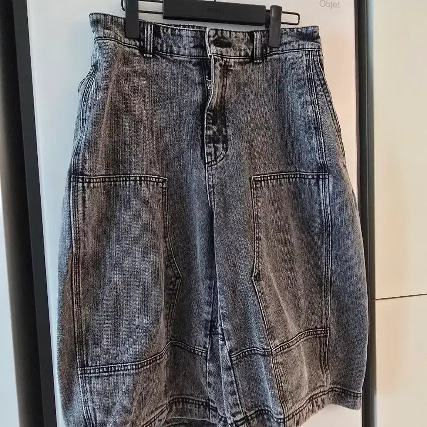 [BUNJANG] Juun. J Micro Rip Denim Carpenter Shorts / 준지 마이크로 립 데님 카펜더 쇼츠 44
