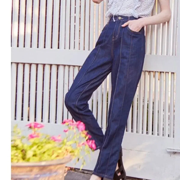[BUNJANG] Vital Sign Double Pintuck Line Summer Denim Pants (S) / 바이탈사인 더블 핀턱 라인 썸머데님 (s)
