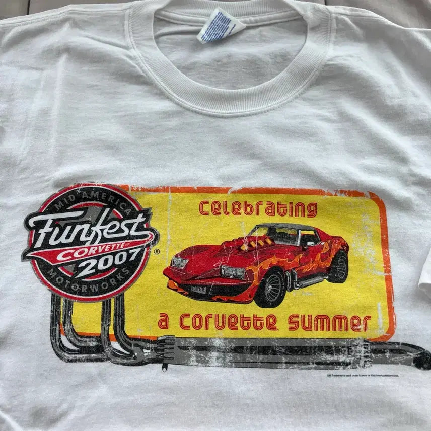 [BUNJANG] 2007 Chevrolet Corvette Racing T-Shirt / 2007 헤인즈 콜벳 쉐보레 레이싱 반팔 티셔츠