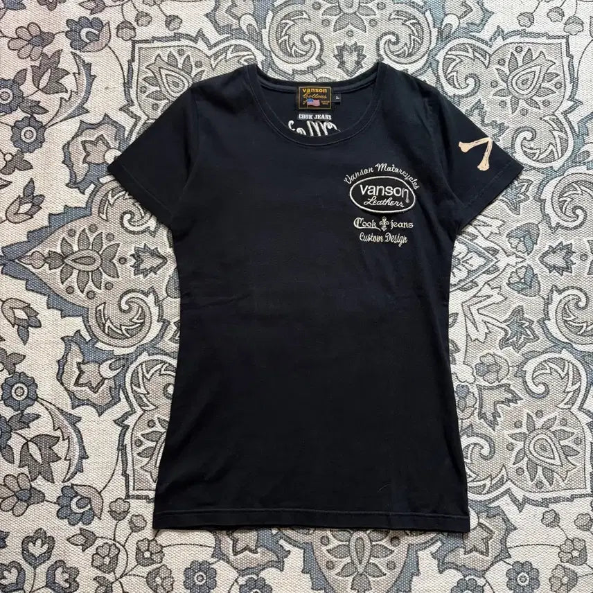 [BUNJANG] Vanson x Cookjins Collaboration Slim Fit Short Sleeve T-Shirt / 밴슨 쿡진스 콜라보 슬림핏 반팔