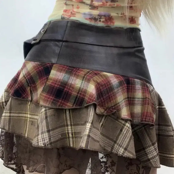 [BUNJANG] Vintage Check Mix Mini Skirt / (high-quality) vintag check mix mini skirt 빈티지 체크 믹스 미니 스커트