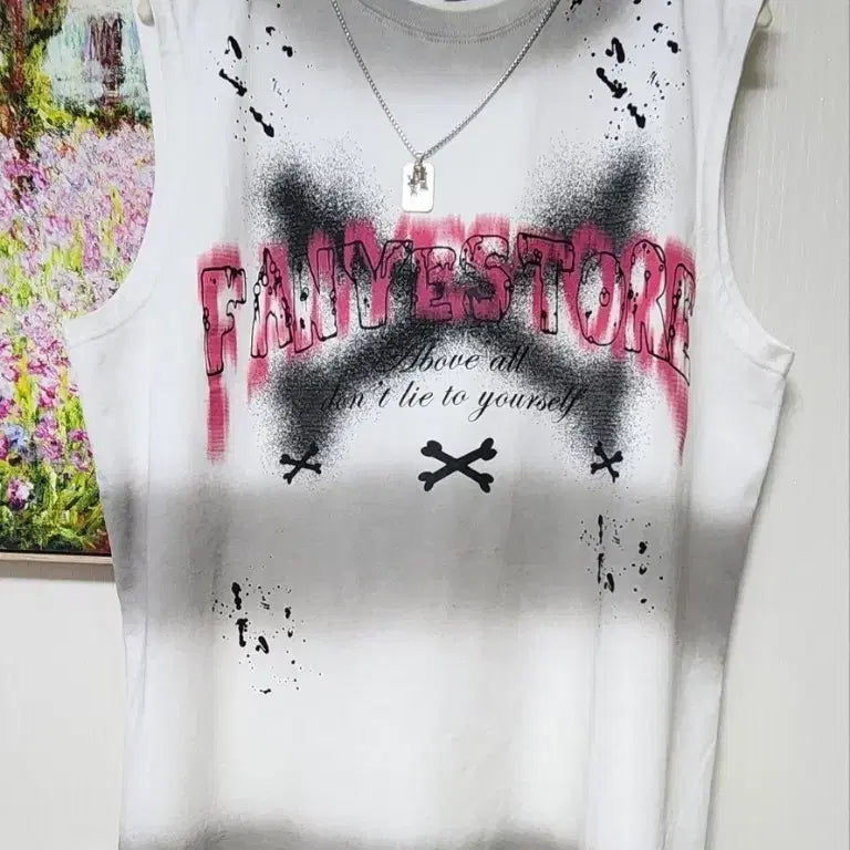 [BUNJANG] Sleeveless T-Shirt - Pink/Black/Grey / (새상품)티셔츠 핑크/블랙/그레이