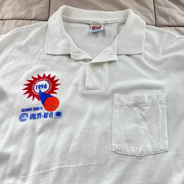 [BUNJANG] USA Basketball Tournament 1996 Commemorative T-Shirt / 1996 usa 농구 대회 카라 반팔 티셔츠 anvil