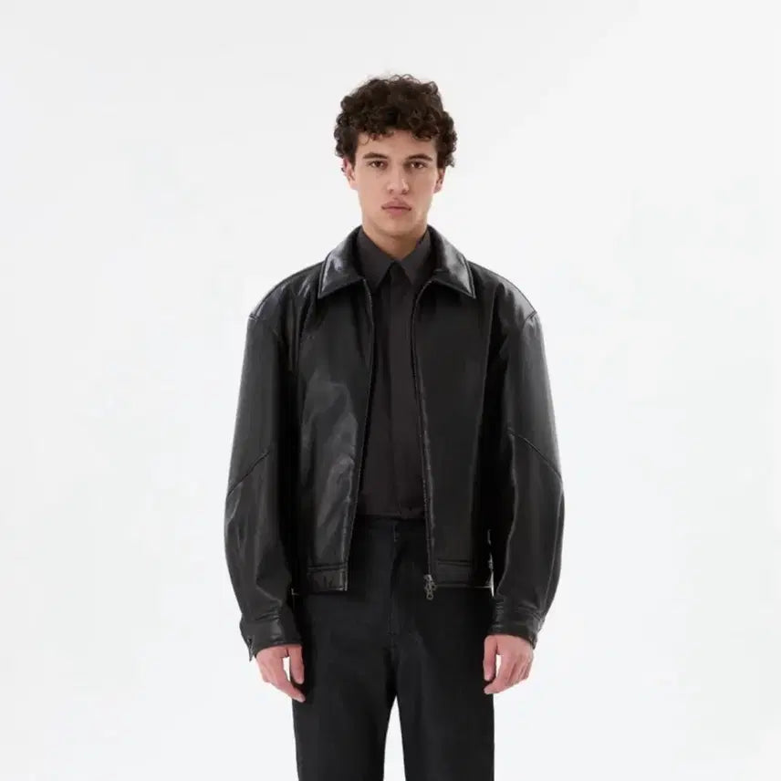 [BUNJANG] Amomento 25FW Vegan Leather Blouson Leather Jacket / 아모멘토 25fw 비건레더블루종 레더자켓 가죽자켓