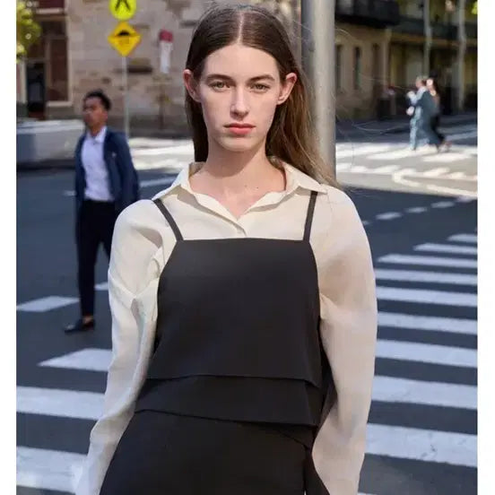 [BUNJANG] Amour Moir Grey Bustier Crop Top / 아무르 무아르 그레이 뷔스티에 크롭탑