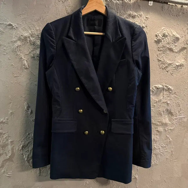 [BUNJANG] System Double Breasted Jacket Dark Navy / 82 시스템 SYSTEM 금장 더블 자켓 다크네이비