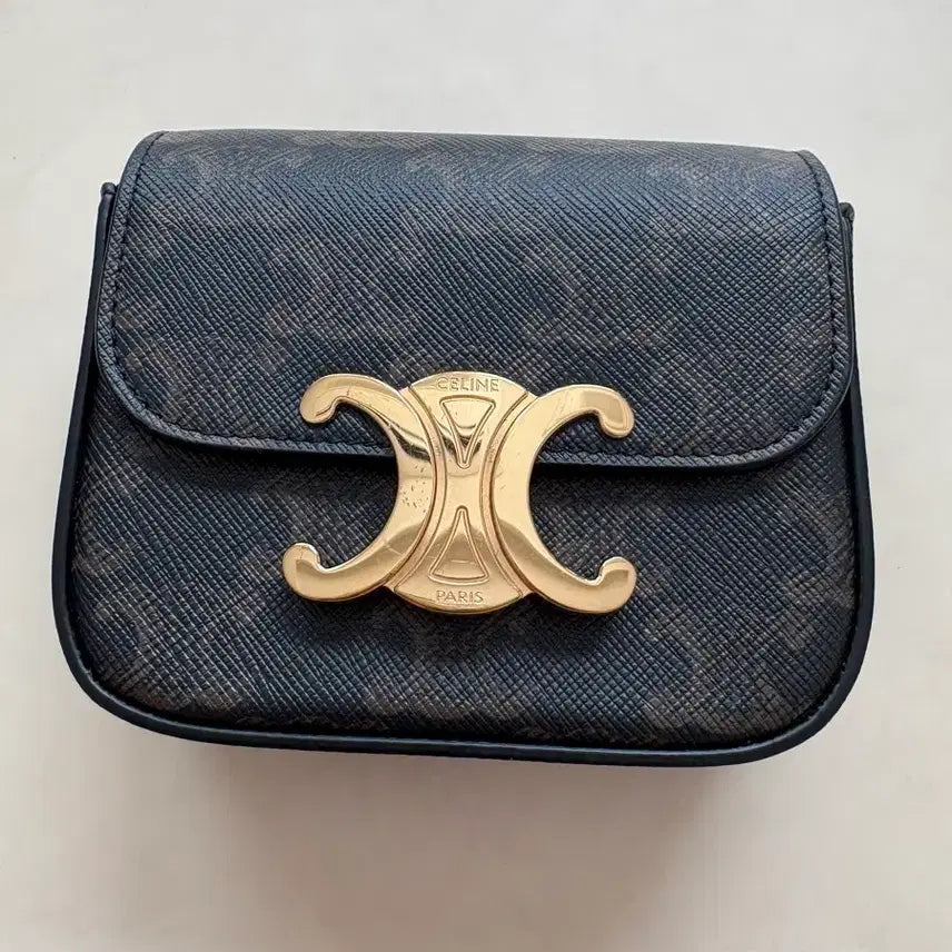 [BUNJANG] Celine Mini Claude Triomphe Canvas Calfskin Bag / 셀린느 미니 클로드 트리옹프 캔버스 카프스킨 탄