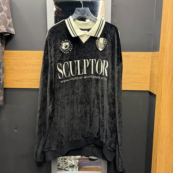 [BUNJANG] SCULPTOR Velvet Soccer Jersey Black / SCULPTOR 벨벳 축구 저지 블랙