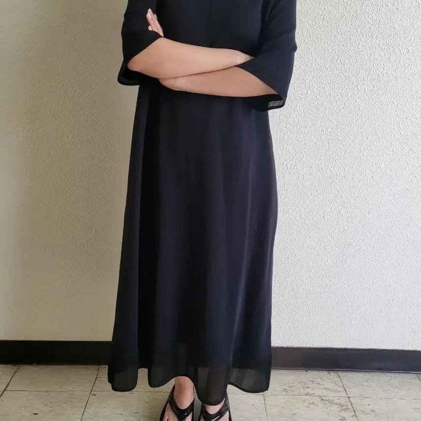 [BUNJANG] KUHO Navy Long Dress / 구호 네이비 원피스(1회 사진용으로 시착)