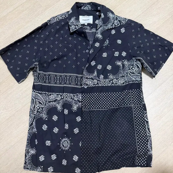 [BUNJANG] Vivastudio Bandana Short Sleeve Shirt Navy S / 비바스튜디오 반다나 반팔셔츠 네이비 S사이즈