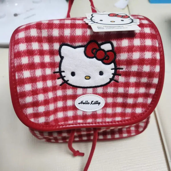 [BUNJANG] Hello Kitty Red Checkered Mini Backpack / 헬로키티 빨간체크미니 백팩 새상품