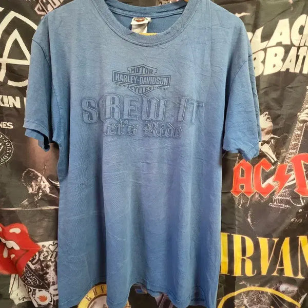 [BUNJANG] Harley-Davidson Short Sleeve T-Shirt Blue / 할리데이비슨 반팔티 블루
