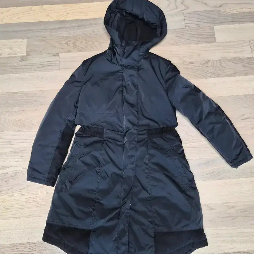 [BUNJANG] Mine Hanseom Black Hooded Long Padding / 마인 한섬)블랙 후드 롱패딩