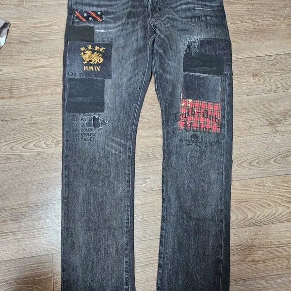 [BUNJANG] Polo Ralph Lauren Patch Denim Pants Black / 폴로 랄프로렌 패치 데님 팬츠 블랙(새상품)