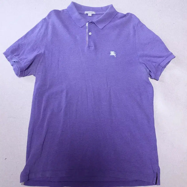 [BUNJANG] Burberry Short Sleeve Polo Shirt Lilac XL / 버버리/반팔카라티 연보라 매장판/반팔티/7266
