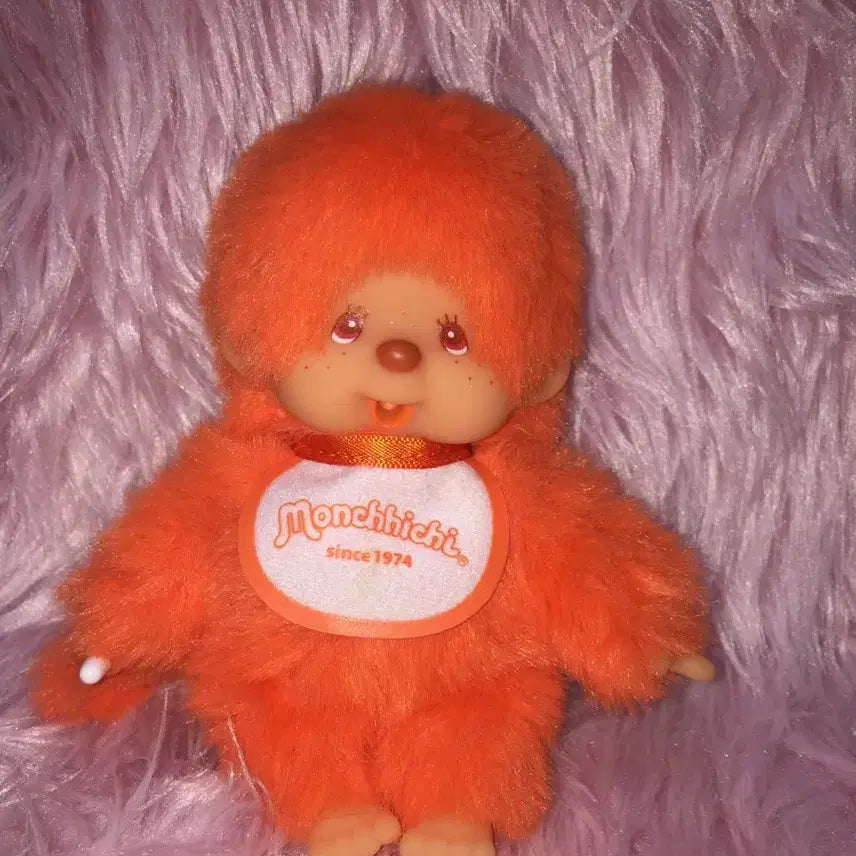 [BUNJANG] Monchhichi Colorful Orange SS Size Keychain / 신상 몬치치 컬러풀 오렌지 주황 키링 키체인  SS 사이즈