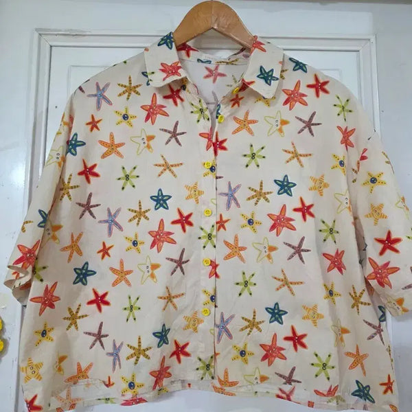 [BUNJANG] Summer Cotton Pattern Shirt / 여름 요즘유행하는  고급스러운  디자인이쁜  면 남방셔츠  깨끗해요