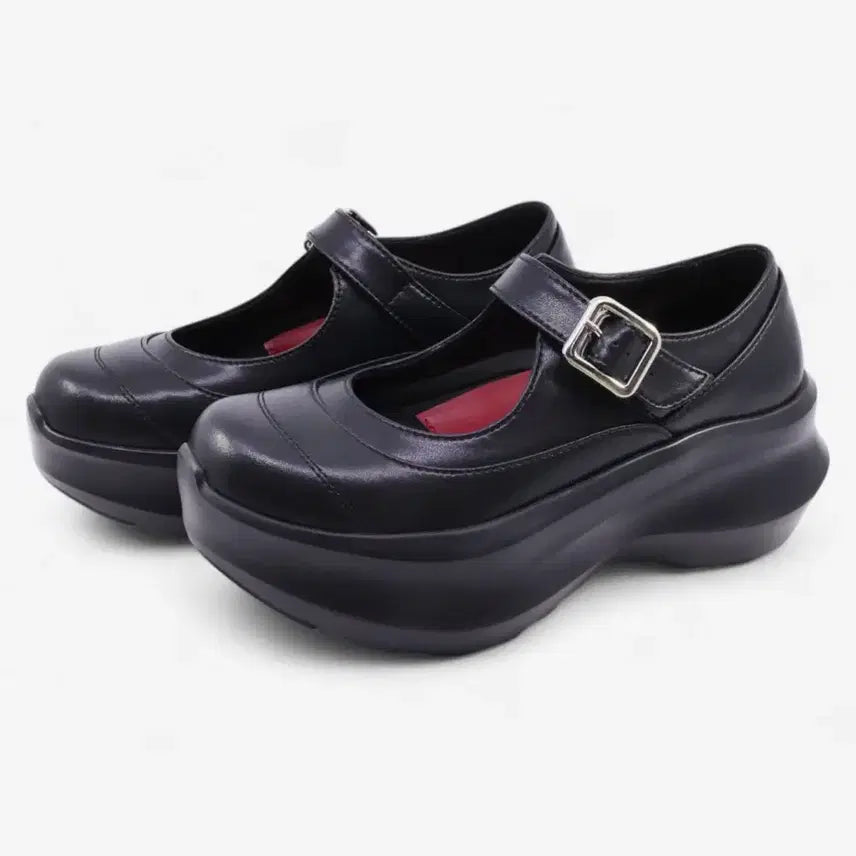 [BUNJANG] Yase Cowhide Platform Mary Jane Shoes / 야세 카우하이드 플랫폼 메리제인 (한번도 안신음)