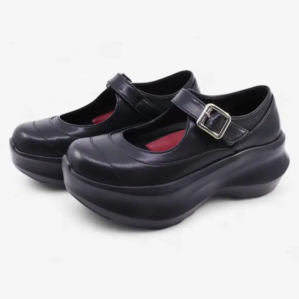 [BUNJANG] Yase Cowhide Platform Mary Jane Shoes / 야세 카우하이드 플랫폼 메리제인 (한번도 안신음)
