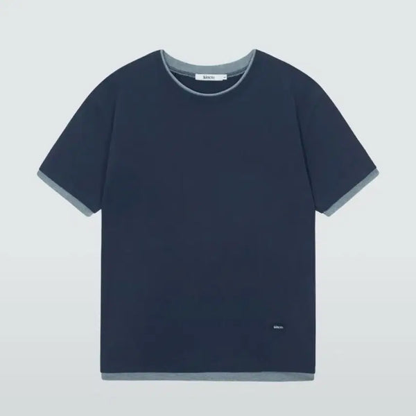 [BUNJANG] Kineto Layered Short-Sleeve T-Shirt Navy / 키네토 레이어드 반팔 티셔츠 네이비