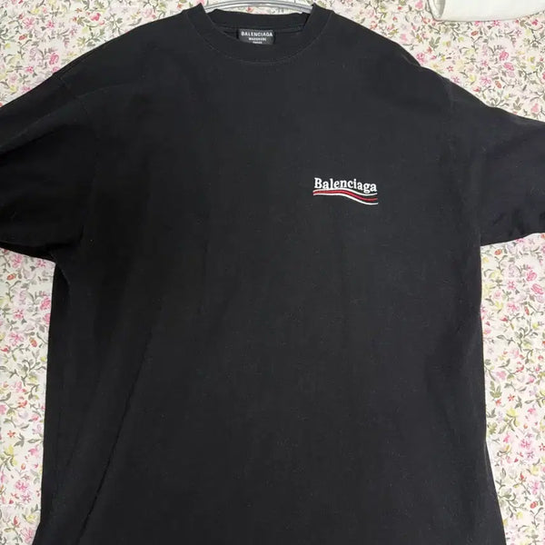 [BUNJANG] Balenciaga Wave Logo Embroidered T-Shirt / S 발렌시아가 웨이브로고 자수 반팔
