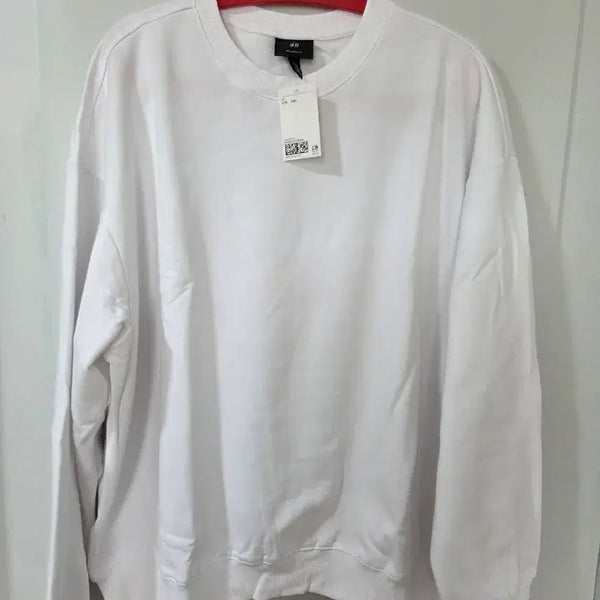 [BUNJANG] H&M White Sweatshirt XXL / H&M 화이트 맨투맨 XXL 남성셔츠
