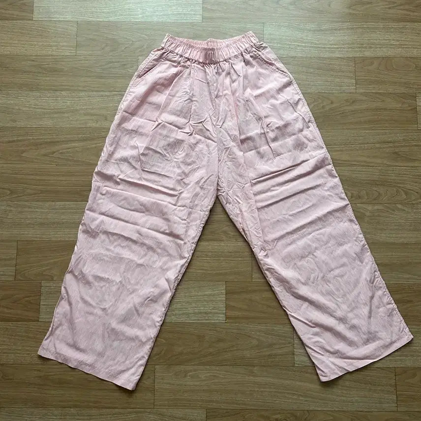 [BUNJANG] Pink Wide Banding Pants / 핑크 와이드 밴딩 팬츠
