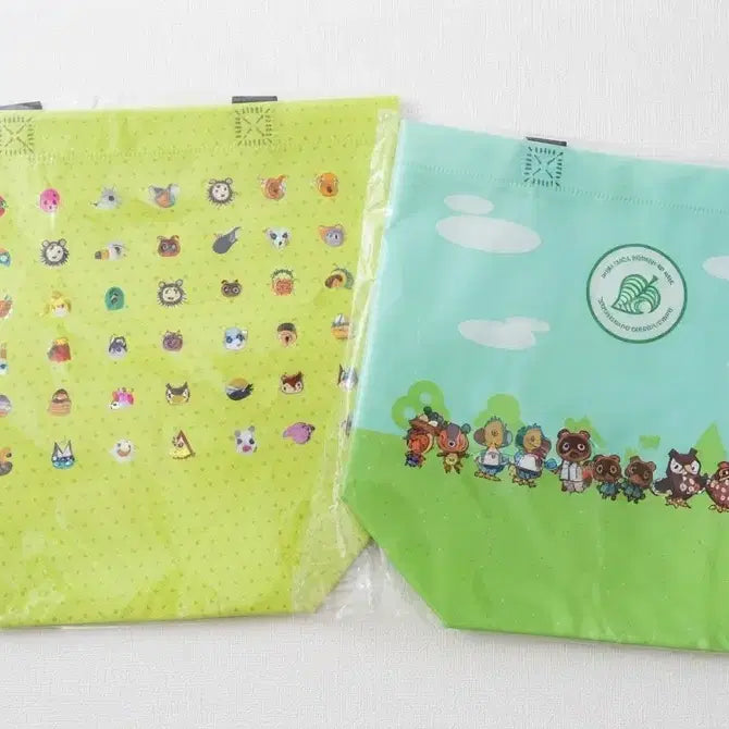 [BUNJANG] Animal Crossing FamilyMart Tote Bag Set (2 Types) / 동물의숲굿즈 패밀리마트 토트백 2종 세트 모동숲 튀동숲 놀동숲