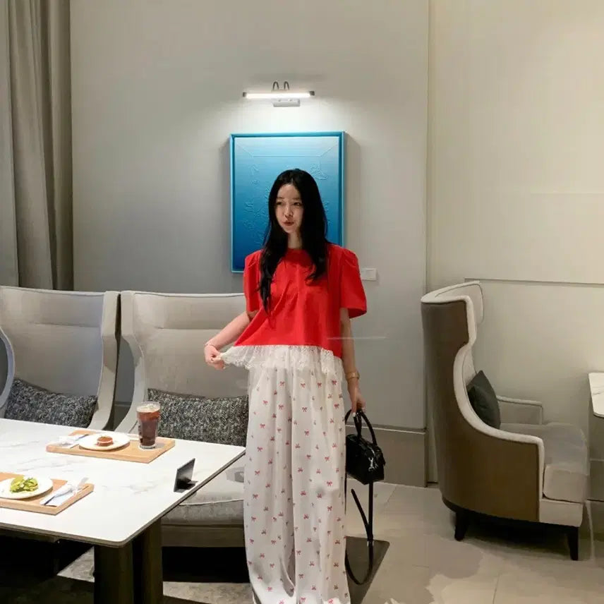 [BUNJANG] Bysini Ribbon Pleats Pants Ivory / 바이씨니 제작 리본플리츠 팬츠 아이