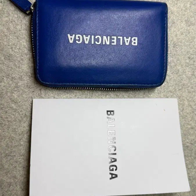 [BUNJANG] Balenciaga Blue Zipper Card Holder / 발렌시아가 지퍼 카드지갑