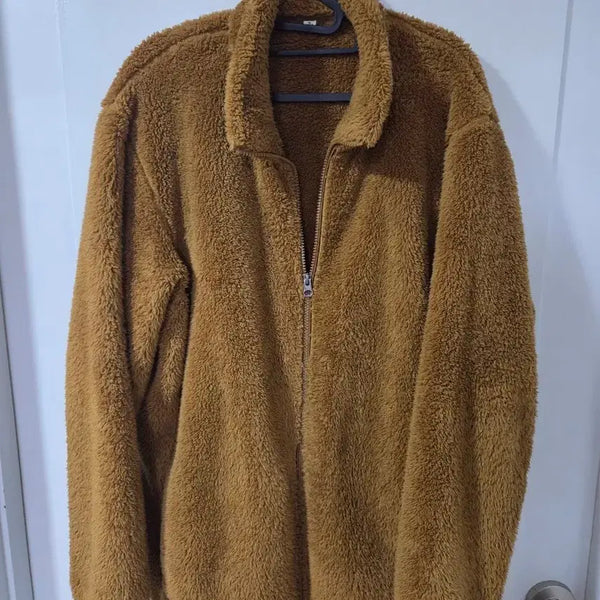 [BUNJANG] Uniqlo Fluffy Full Zip Fleece XL Brown / 유니클로 플러피 풀집 후리스 XL 브라운