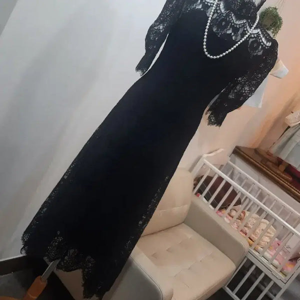 [BUNJANG] Black Lace Long Dress / 레이스 원피스 블랙