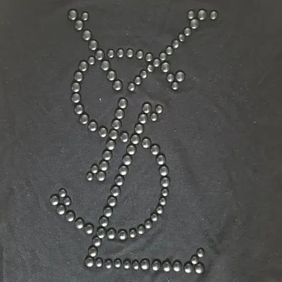 [BUNJANG] Saint Laurent YSL Logo Stud Embellished Black Tank Top / 입생로랑 YSL 로고 징 장식 블랙 나시
