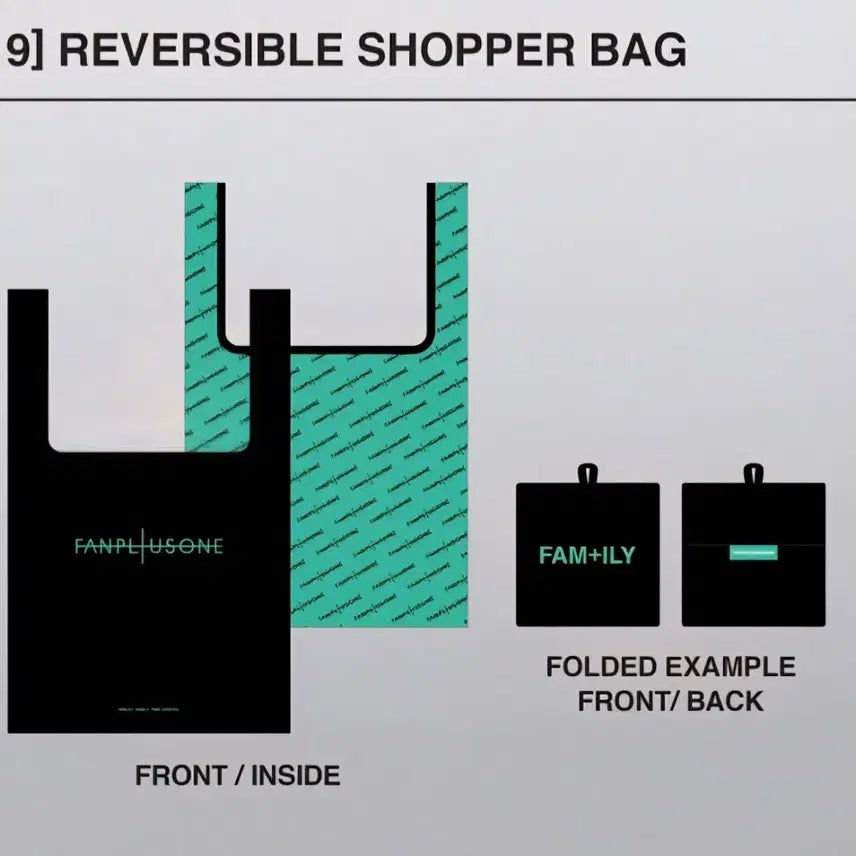 [BUNJANG] G-Dragon 2017 KWON JI YONG TOUR Reversible Shopper Bag Black Mint / 지드래곤 팸미팅 리버시블 쇼퍼백 블랙 민트 gdragon 빅뱅