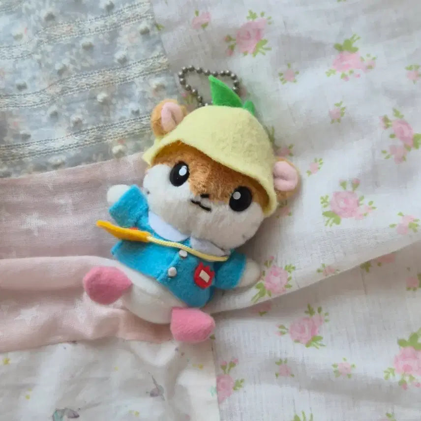 [BUNJANG] Sanrio San-x Kuririn Kindergarten Hamster Plush Keychain / 고전 빈티지 인형 산리오 산엑스 유치원 쿠리링 초레어 키링