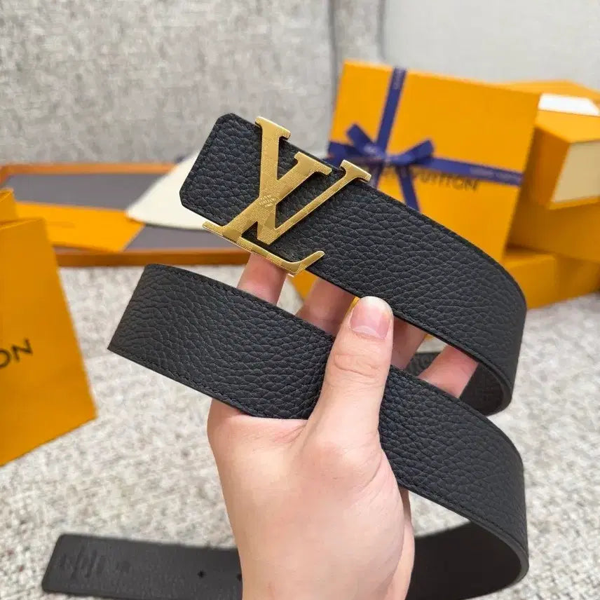 [BUNJANG] Louis Vuitton Black Gold Buckle Belt / 루이비통 벨트 블랙 금장