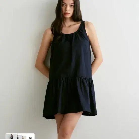[BUNJANG] Musinsa Standard Women's Cotton Tiered Mini Dress / 무신사 스탠다드 우먼즈 코튼 티어드 미니 드레스 [네이비]