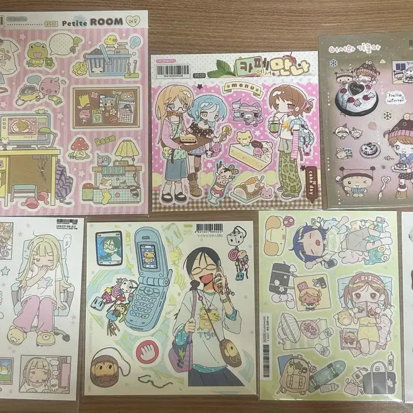 [BUNJANG] Various Artists Sticker Bundle Pack / 서티, 아츄코코, 무디클럽, 유리, 핑루, 뽁뽁즈 작가 스티커