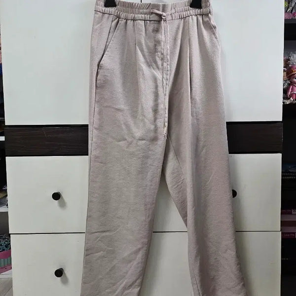 [BUNJANG] Linen Ribbon Banding Pants / 연베이지 린넨 리본 밴딩 바지 팬츠