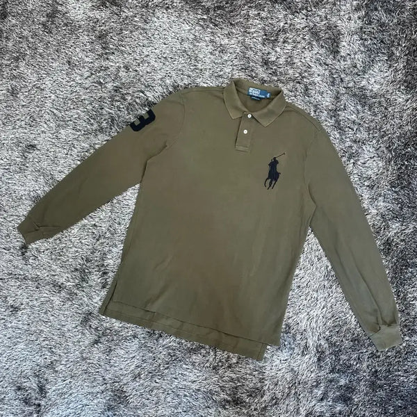 [BUNJANG] Polo Ralph Lauren Big Pony Long Sleeve T-Shirt (L) / 폴로랄프로렌 카라 빅포니 긴팔 티셔츠 (L)